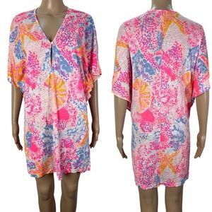 Lilly Pulitzer Balleta Bright Multicolor Pullover Linen Coverup